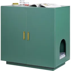 VEVOR Katzenschrank, 800x500x790 mm Katzenklo Schrank, Katzenkommode aus Holz mit Belüftungslöchern, Katzenhausmöbel mit Doppeltür, Beistelltisch, passend für die meisten Katzentoiletten