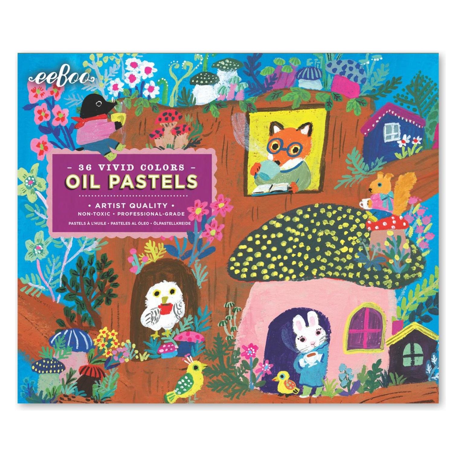 Eeboo - Oil Pastels 36 pcs - Yumi's Mushroom House (EPAS174) (36x) (EPAS174)