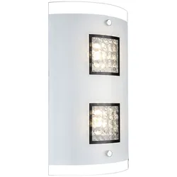 10 Watt LED Wand Lampe Leuchte Beleuchtung Glas Chrom Kristalle klar Globo 48242-2