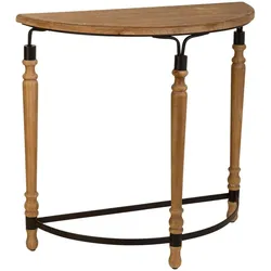 KONSOLENTISCH aus Metall und Holz, braun, 80x36x76cm
