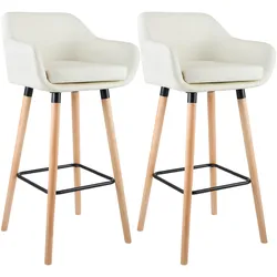 CLP 2er Set Barhocker Grant Kunstleder   Farbe: creme