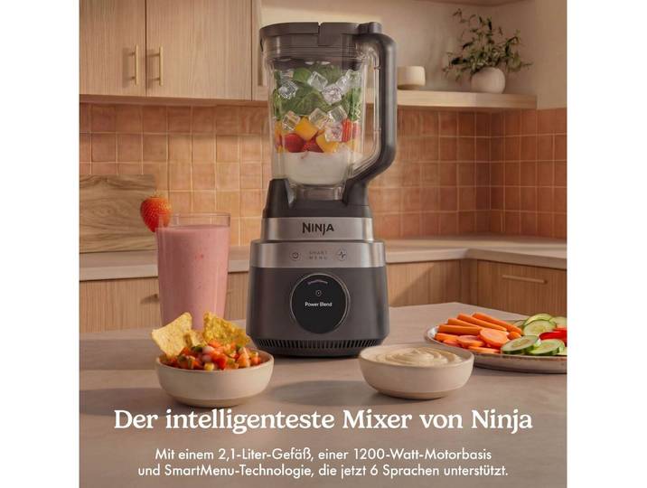 NINJA Standmixer LB201EUBK Ninja CrushBOSS intelligenter Mixer Onyx, 1200 W