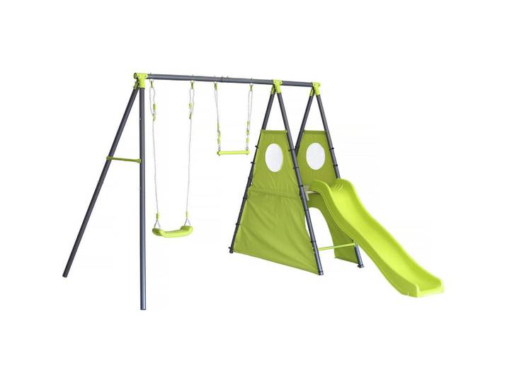 Habitat Garten Klettergerüst AUS Stahl kylian Grün, Metall, 268x195x235 cm, Freizeit & Co, Gartenspielzeug