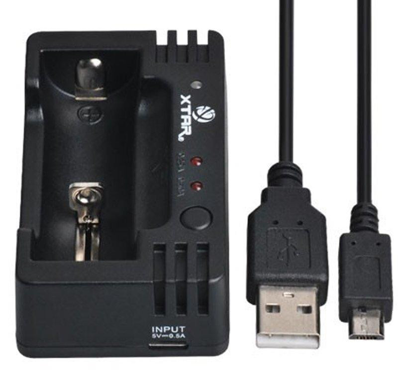 Xtar Snellader voor Li-ion (10440, 14500, 16340, 18350, 18500) en NiMH (AA/AAA) batterijen