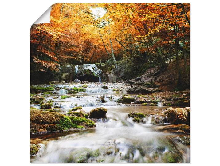 Poster ARTLAND Herbstlicher Wasserfall , braun (farbe bild(er): braun), B:30cm H:30cm, Bilder, Poster, ohne Rahmen