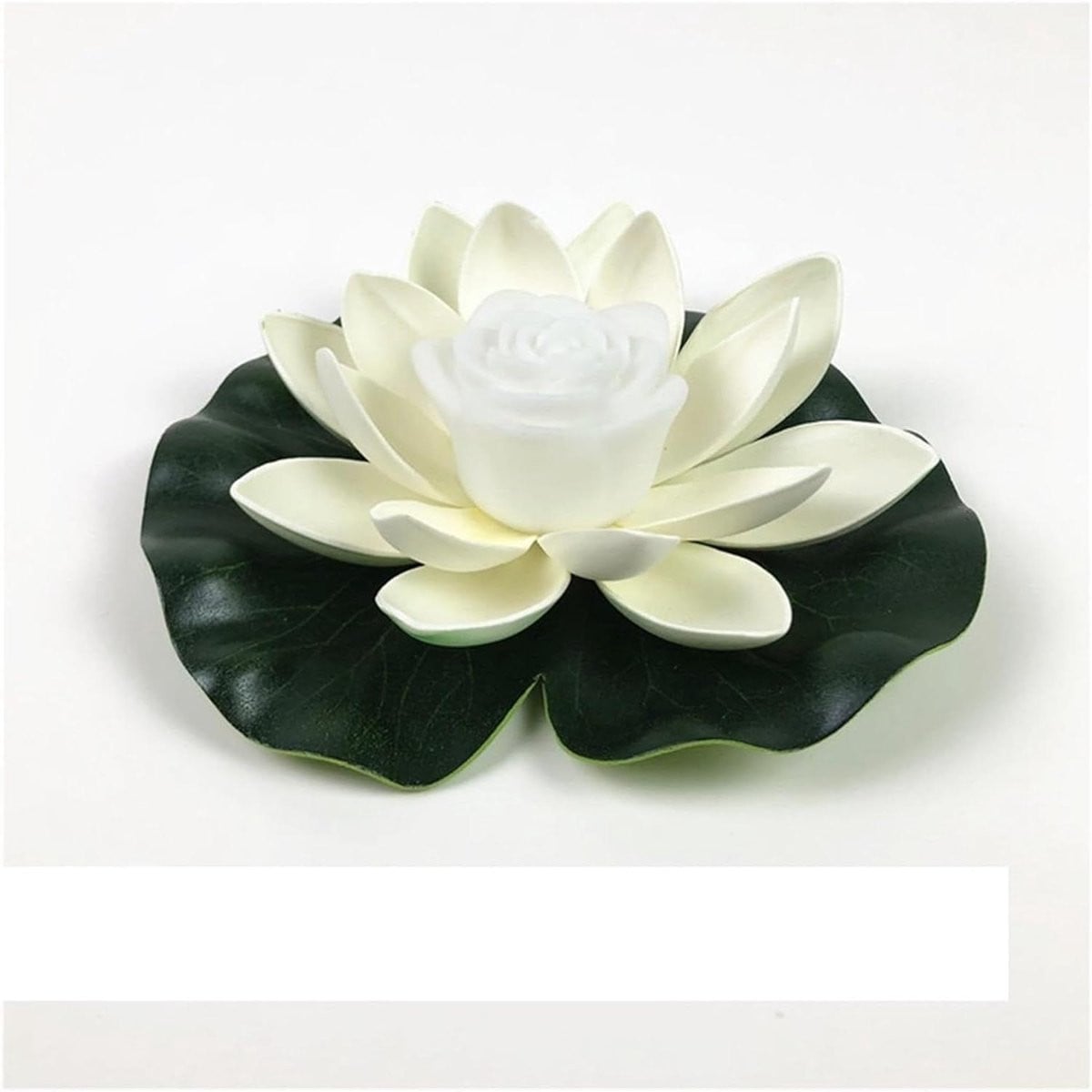 Wit Kunstmatige Lotusbloem - Drijvende Vijverdecoratie - 18 cm