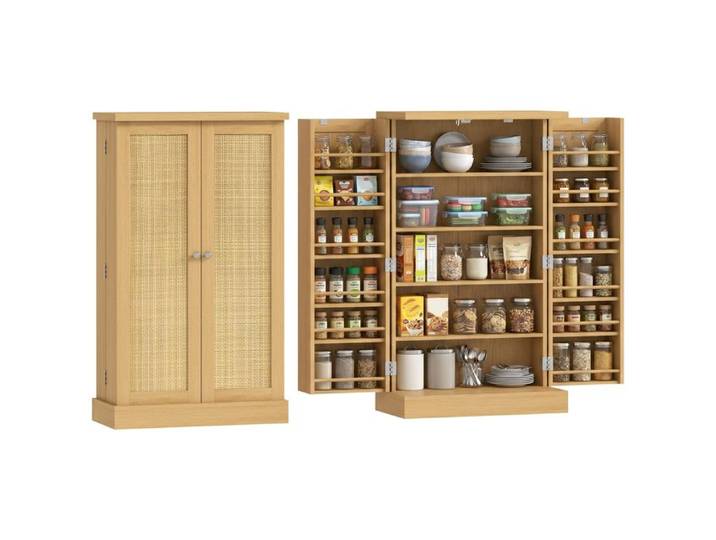 Armoire de cuisine - MINIMAL - Modèle 104 - 5 étagères - 12 compartiments à épices - plateaux réglables
