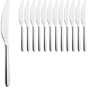 Solex Tafelmesser Ava 125694, Wellenschliff, 23,5 cm, Edelstahl 18/10, silber poliert, 12 Stück