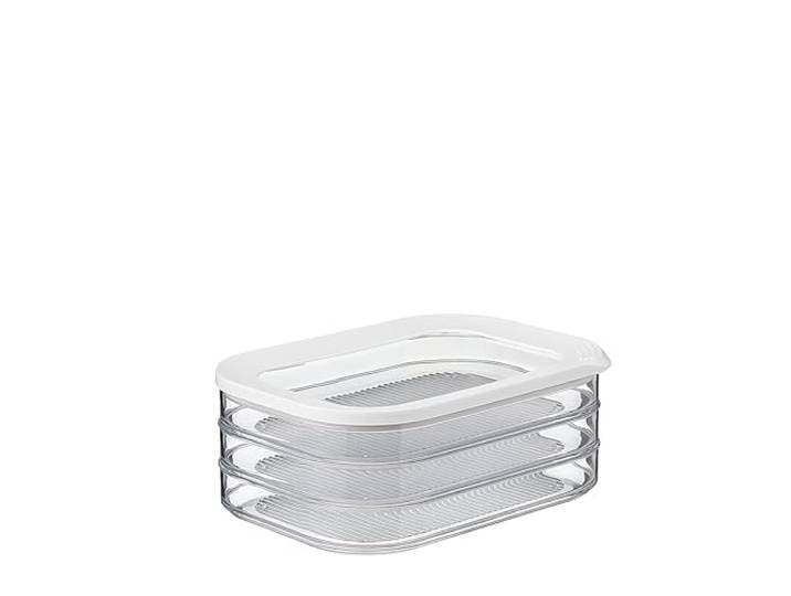 Mepal - Modula boîte à charcuterie 3 étages – Blanc – boîte de rangement frigo pour charcuterie - trois boîtes de conservation séparées – passe au lave-vaisselle