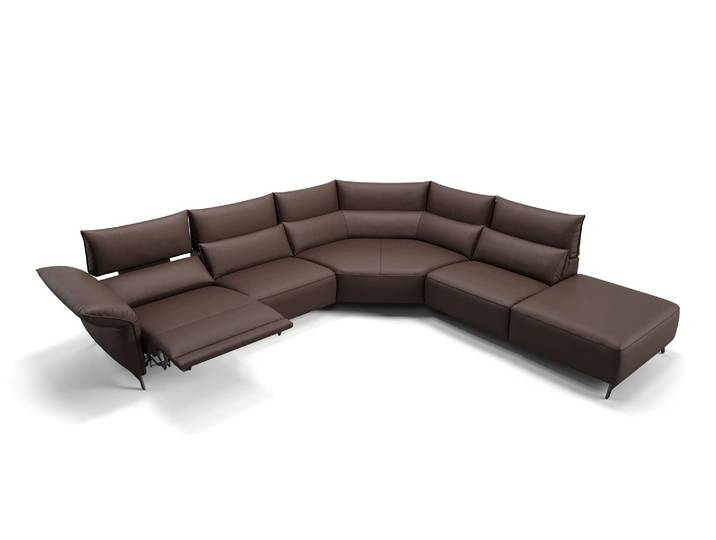 Leder Wohnlandschaft CUNEO Eckcouch mit Funktion