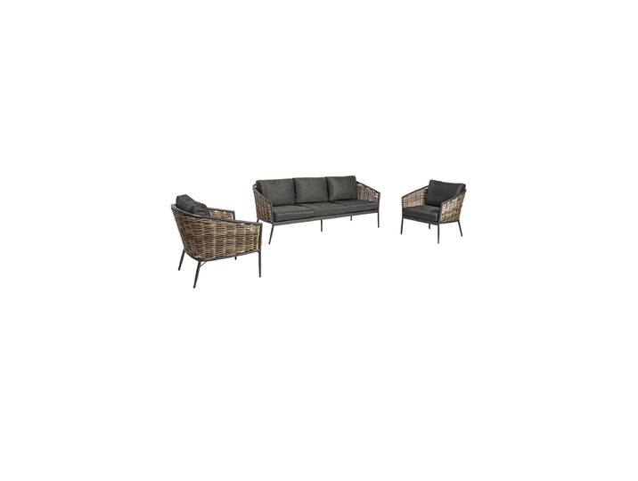 3-teiliges Premium Gartenlounge Set „Maribela“ Anthrazit, Natural Bizzotto