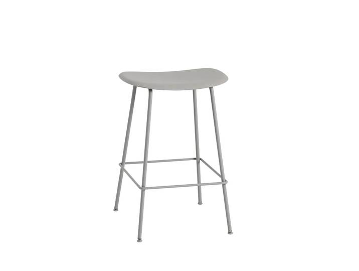 Muuto Tabouret de bar Fiber Tube 65 cm Grey-Grey