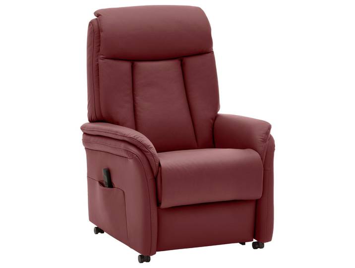 Valdera Fernsehsessel, Brombeere, Kunststoff, Echtleder, Rindleder, 74x107x84 cm, Goldenes M, Lederauswahl, Stoffauswahl, Relaxfunktion, Aufstehhilfe, Wohnzimmer, Sessel, Fernsehsessel