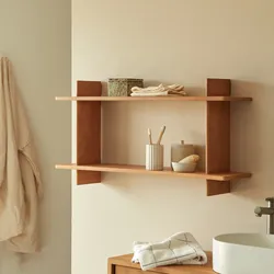 Badezimmer-Wandregal aus massivem Mangoholz Isaia