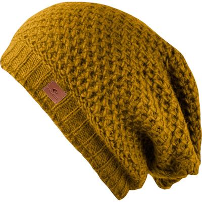 Beanie CHILLOUTS "Nele Hat", Damen, curry, Wolle, Mützen Beanie, mit weichem Fleece innen, atmungsaktiv, temperaturregulierend