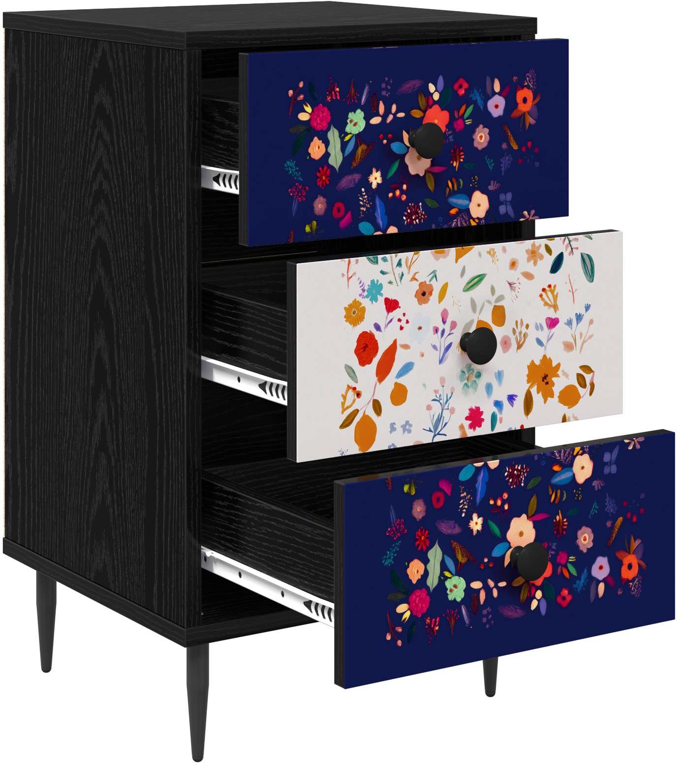 vidaXL Table de chevet MAINZ Chêne noir 36 x 33 x 61 cm