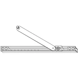 Maco, Drehkippbeschlag, Öffnungsbegrenzung m. Bremse, Armlänge 250mm, FFB 381-470, silber (52978)