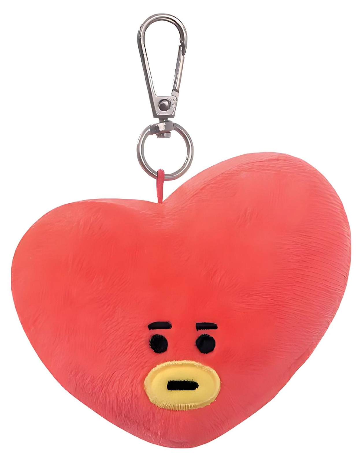 Aurora BT21 Tata Pluche sleutelhanger met karabijnhaak - Rood - 10 cm