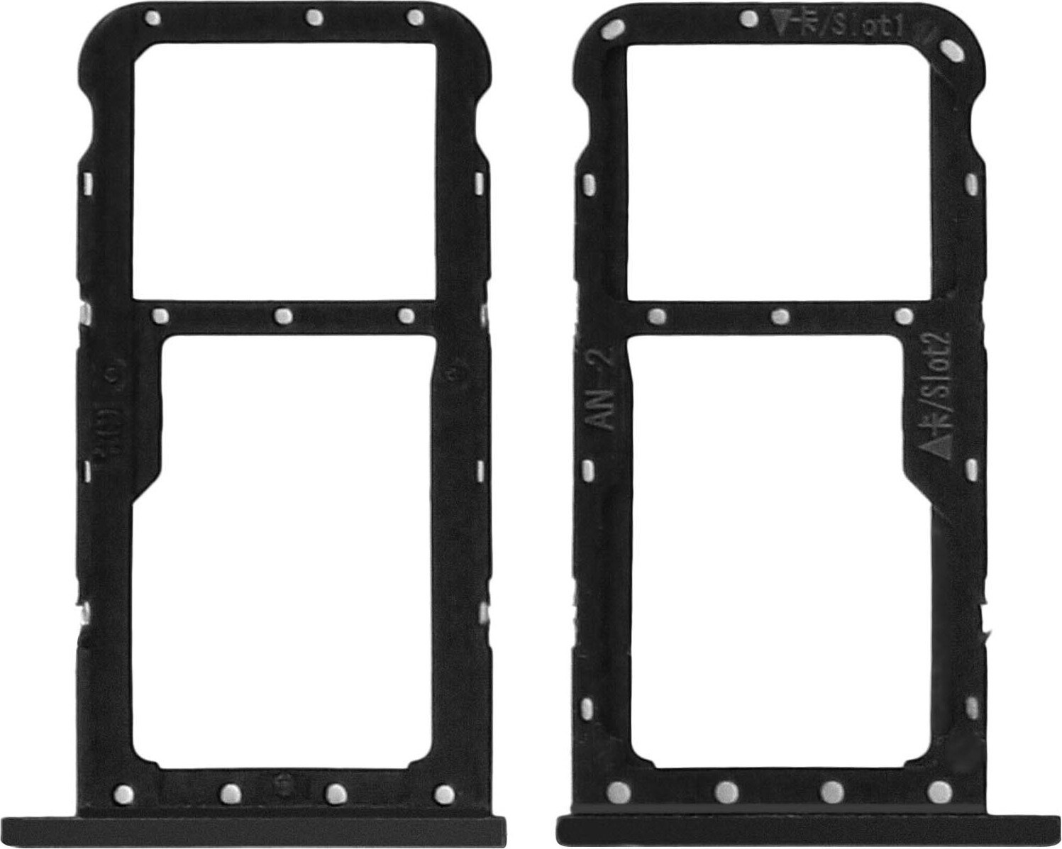 Avizar nano-SIM-kaart en micro-SD-kaart houder voor Huawei P20 Lite, zwart