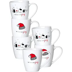 Ritzenhoff & Breker, Tasse, Winter Joy Red Henkelbecher (360 ml, 6x)