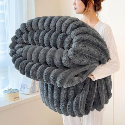 Uplift Treasures Thick Striped Multifunction Blanket Bed Cover white 78.74 90.55 In
