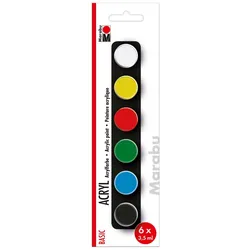 Marabu Acrylfarben-Set Basic, farbsortiert