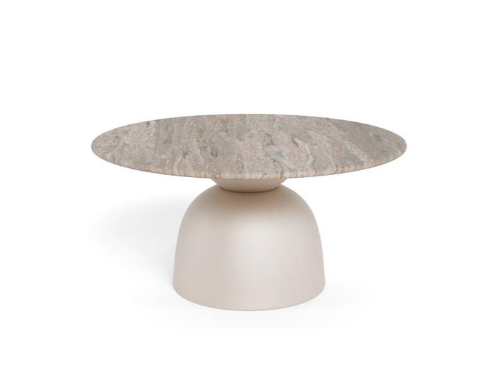 Mid.you Couchtisch Ferrol, Grau, Metall, Stein, Säule, 80x42x80 cm, Wohnzimmer, Wohnzimmertische, Couchtische, Couchtische Marmor