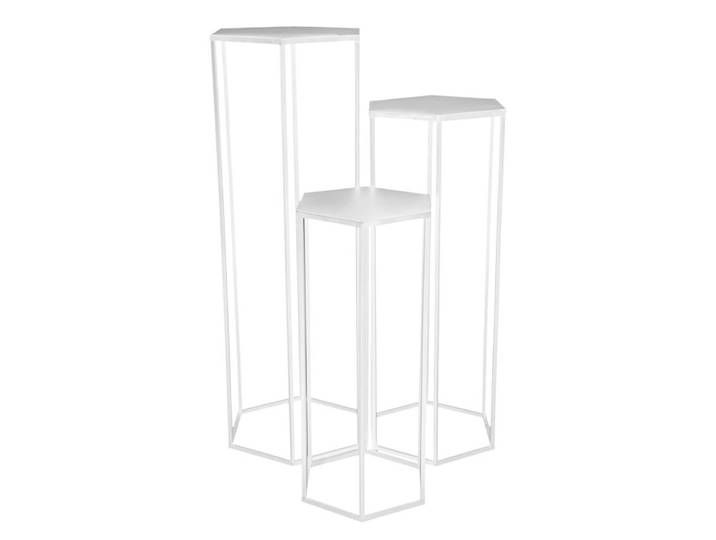 Lot de 3 sellettes gigognes métal blanc