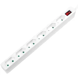LogiLink Steckdosenleiste 6-fach mit Schalter, 6x Eurobuchse, 1,5m, Weiß