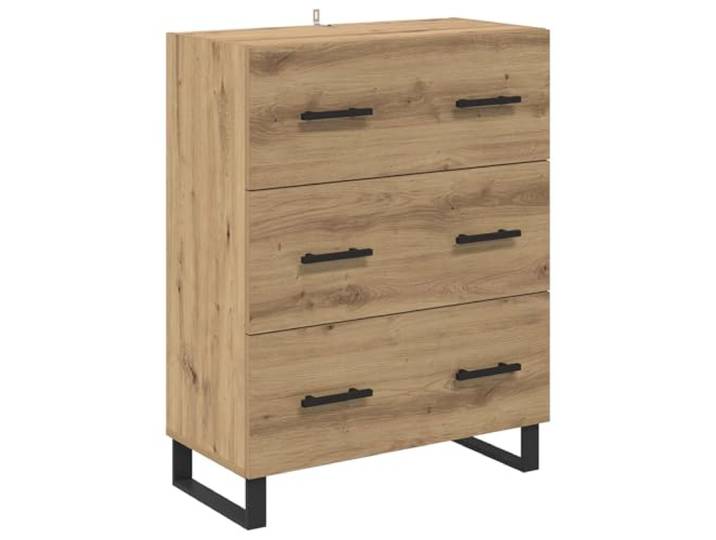 HGFDVCMR Sideboard Artisan-Eiche 69,5x34x90 cm Kommode Holzwerkstoff Kompakter Schrank fuer Flur und Esszimmer mit Metallbeinen, Schubladen und verstellbarer Ablage fuer Ordnung.