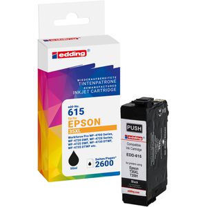 Edding kompatibel für Epson 35XL T3591, 50 ml, 2600 Seiten, schwarz,  Tinte EDD-615