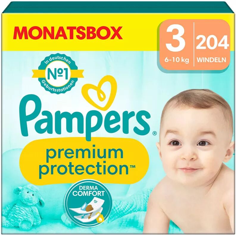 Pampers - Premium Protection Grösse 3, Monatsbox, 204STK