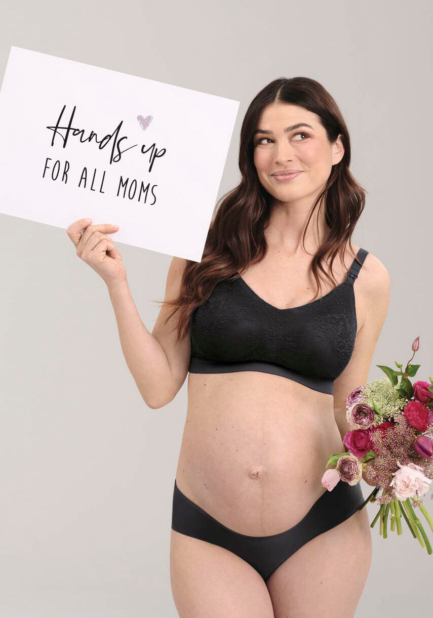 Still-BH ANITA MATERNITY "Essential Lace", Damen, Gr. M, N-Gr, grau (anthrazit), Stoff, Obermaterial: 62% Polyamid, 38% Elasthan, bestickt, unifarben mit Farbeinsatz, normal, BHs Still-BH, herausnehmbare Cups, mit Spitze, verstellbare Träger, feminin anth