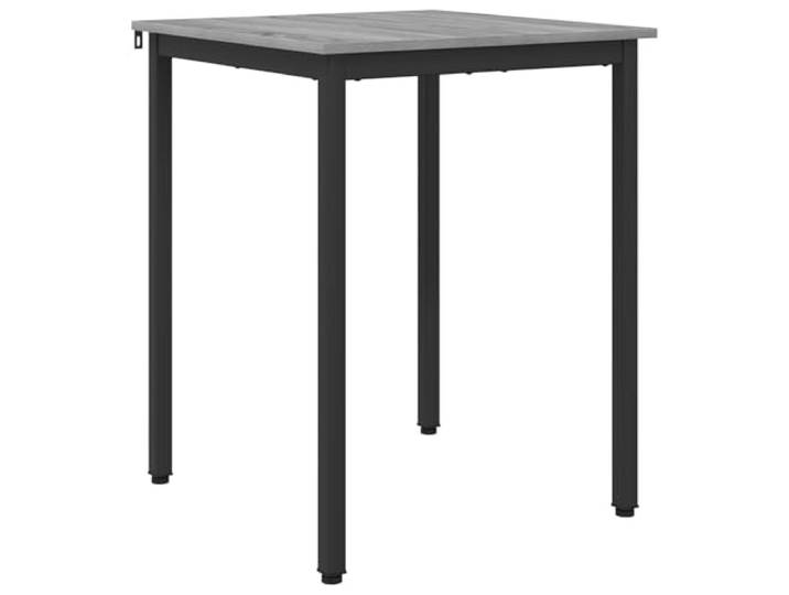Esstisch 60 x 60 x 75 cm Holzwerkstoff Sonoma-Grau Quadratisch Schwarzer Metallrahmen, quadratische Metallbeine, Esszimmer, Küche, einfache Reinigung, Zusammenbau erforderlich