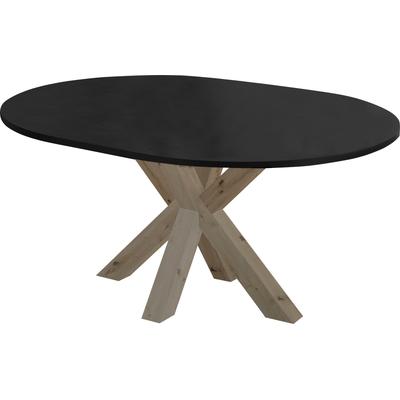 Esstisch MÄUSBACHER, grau (tischplatte keramik dunkel), B:130cm H:78cm T:130cm, Tische, Esstisch, Untergestell Sternform