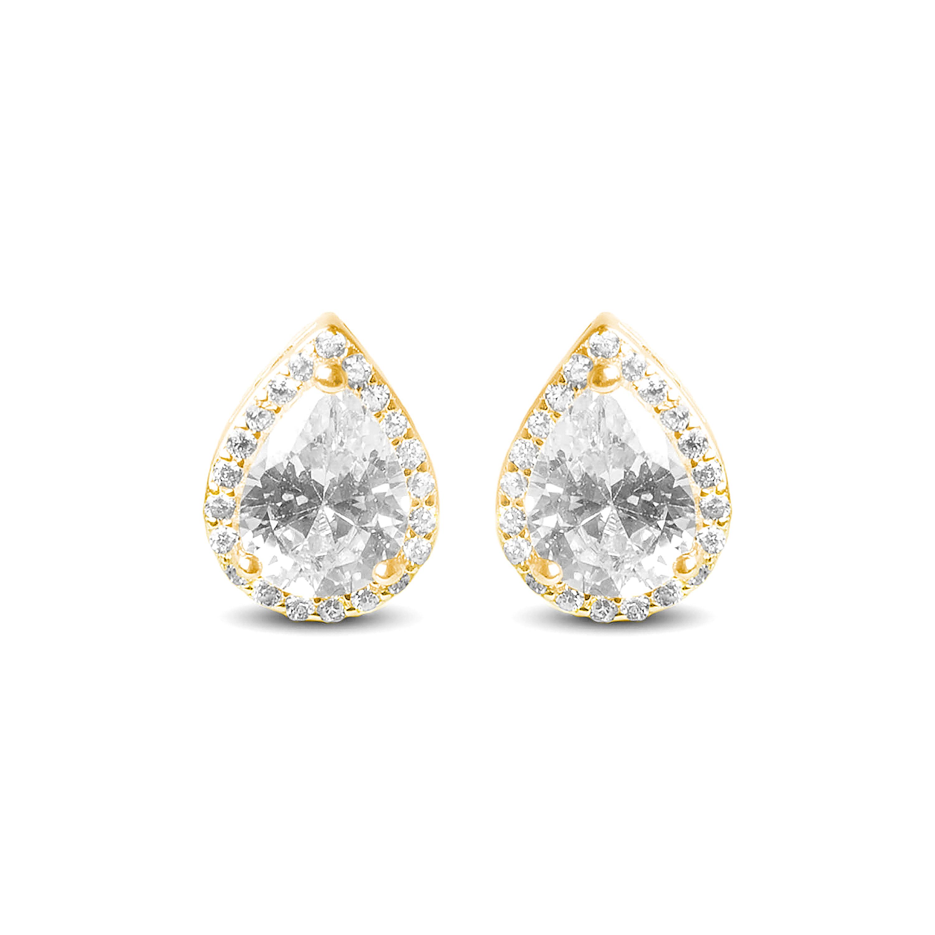 Luxenter, Theli-Ohrring aus 925er Sterlingsilber und glänzendem 18K vergoldetem Zirkonium
