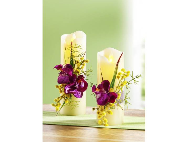 LED-Kerzen, 2er-Set, Creme