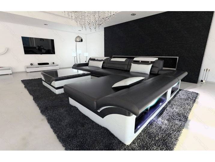 Couch Monza L-Form in Leder