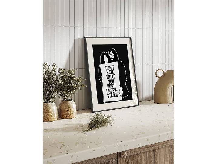 Bild John and Yoko Buche Massiv, lackiert Acrylglas Multicolor 42 x 52cm