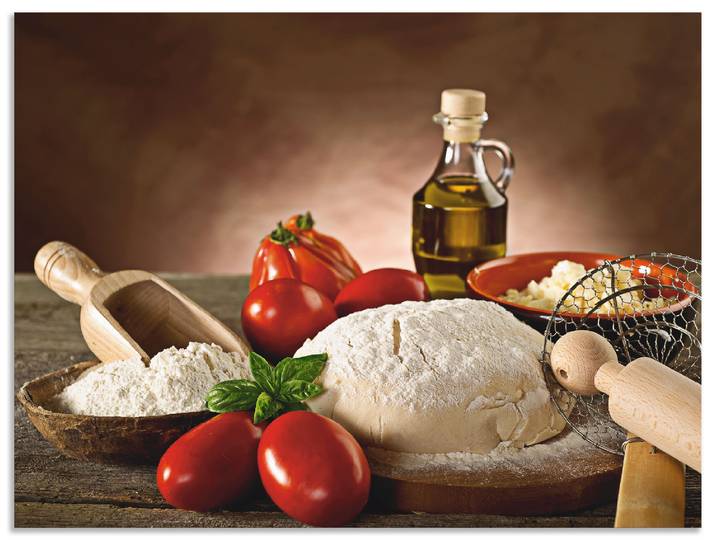 Wandbild ARTLAND Teig für Pizza , beige (farbe bild(er): naturfarben), B:40cm H:30cm, Bilder, Wandbild, als Alubild, Leinwandbild, Poster in verschied. Grössen