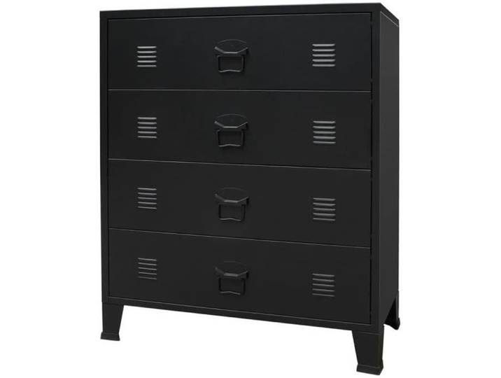 Commode à tiroirs Métal Style Industriel 78 x 40 x 93 cm Noir