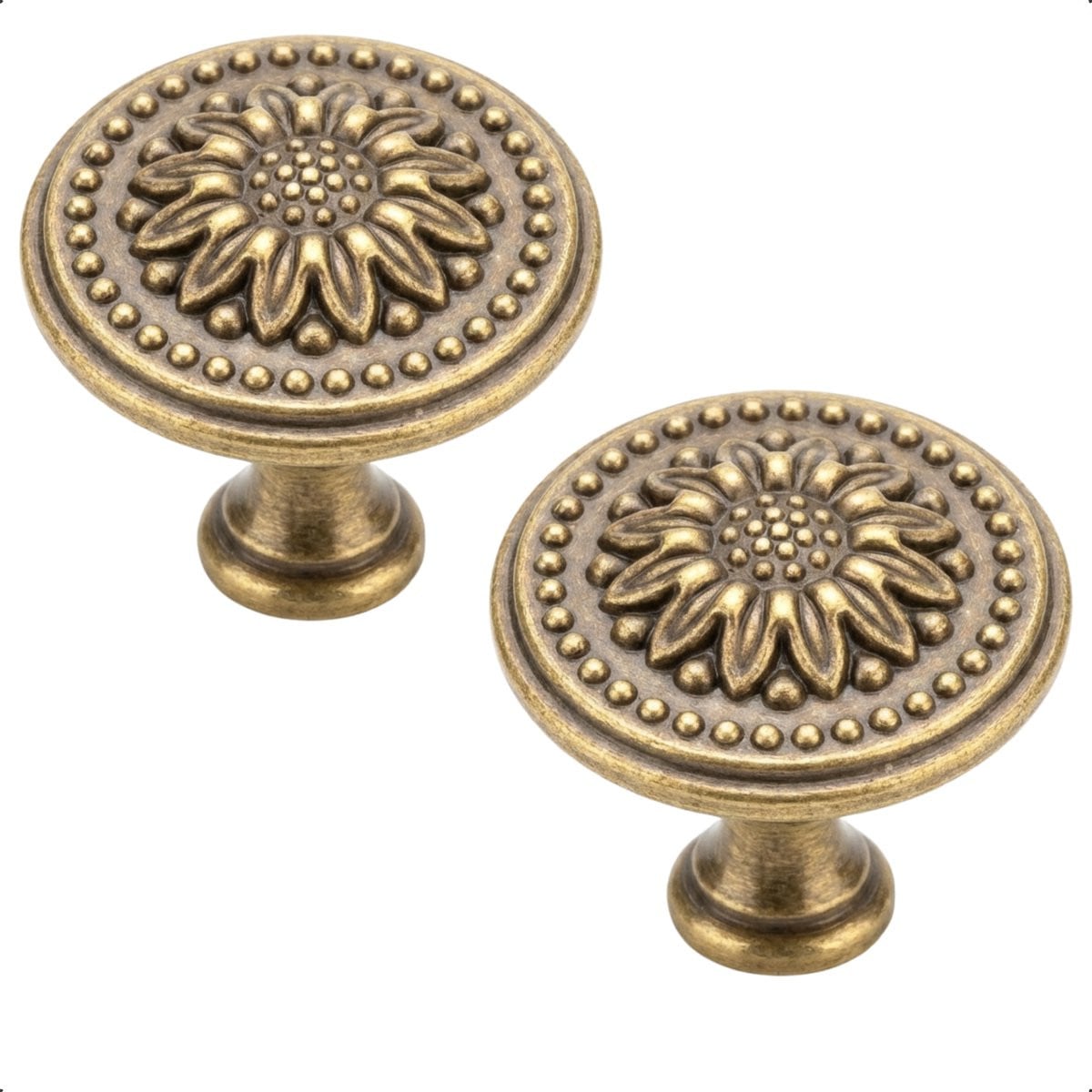Meubelknop Cody Vintage Bloemmotief Brons - 30mm