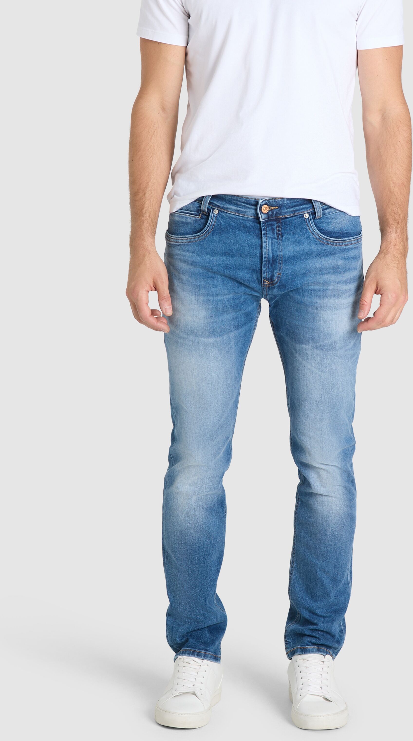 Straight-Jeans MAC "Arne Pipe", Herren, Gr. 34, Länge 34, blau (history blau used), Denim/Jeans, Obermaterial: 99% Baumwolle, 1% Elasthan, Jeans Straight-Jeans history blau used 34, Länge 34