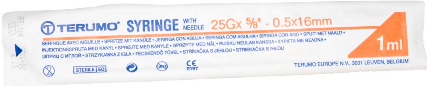 Seringue+ Aiguille Terumo  1ml 25g5/8 Q. 1