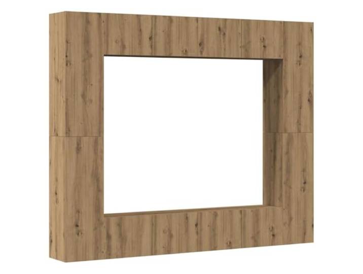 GKHPYURE TV-Möbel-Set, 8-teilig, Spanplatte, handwerkliche Eiche 80 x 30 x 30 cm und 30,5 x 30 x 90 cm, Kapazität 60 kg, moderner Stil, verstellbare Tür