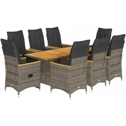vidaXL, Gartentisch + Balkontisch, Pamonella (Mit Fussablage) (190 x 80 x 75 cm)
