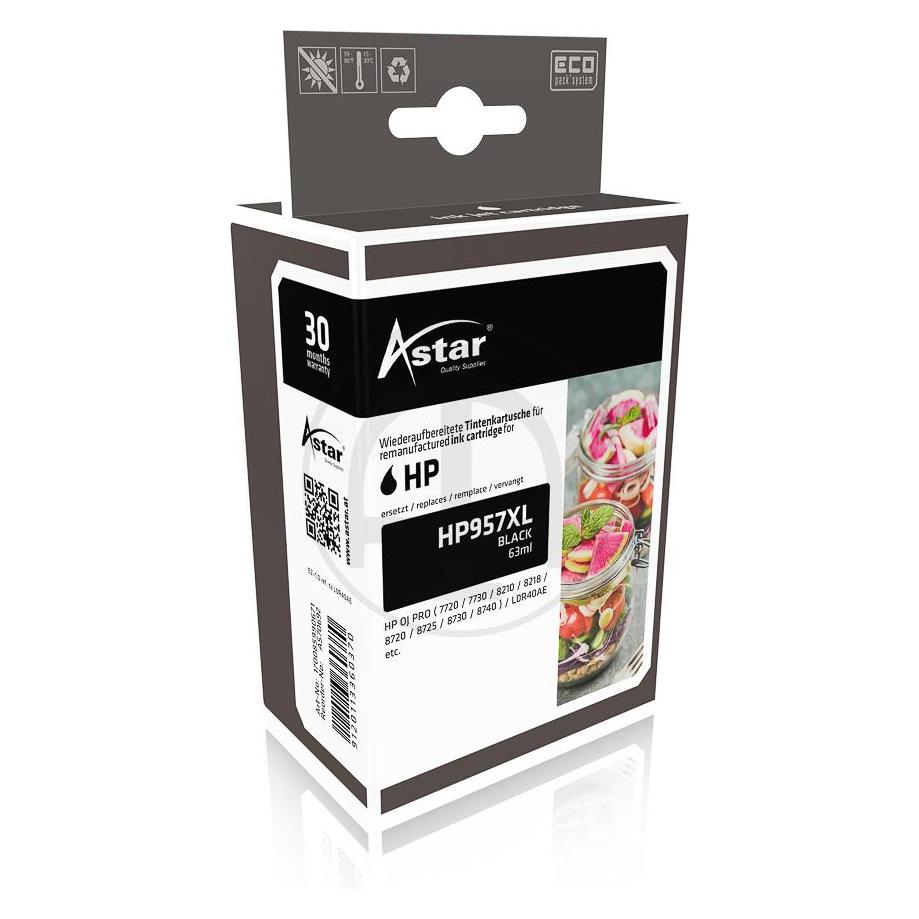 Astar AS70692 HP OJPRO8210 TINTE BK HC L0R40AE / HP957XL 63ml 3000Seiten HC (BK) (AS70692)