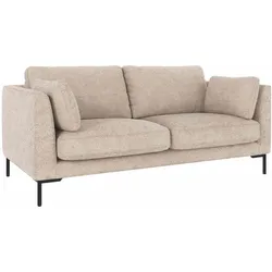 Sofa Corwin 2,5-Sitzer Stoff hellgrau, klassischer Stil, Metallfüße, bequeme Polsterung