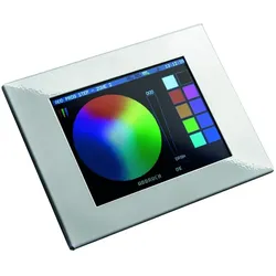 Rutec Projekt LCD RGB DMX Einbau-Touchscreen, mit weißem Rahmen, 5-Kanal RUP-PHH457