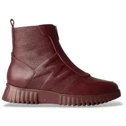 Wonders für Damen. A-4425 Stiefeletten A-4425 weinrot (36), Leder, Wohnung, Reißverschluss, Lässig, Kastanienbraun
